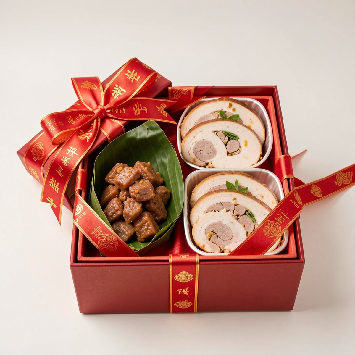 Mâm đặc sản Trưởi Bà Năm gồm tré, chả lụa và khế